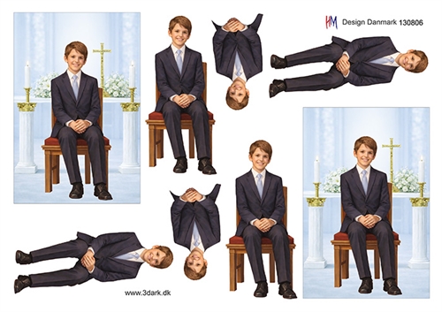 3D Konfirmationsdreng på stol